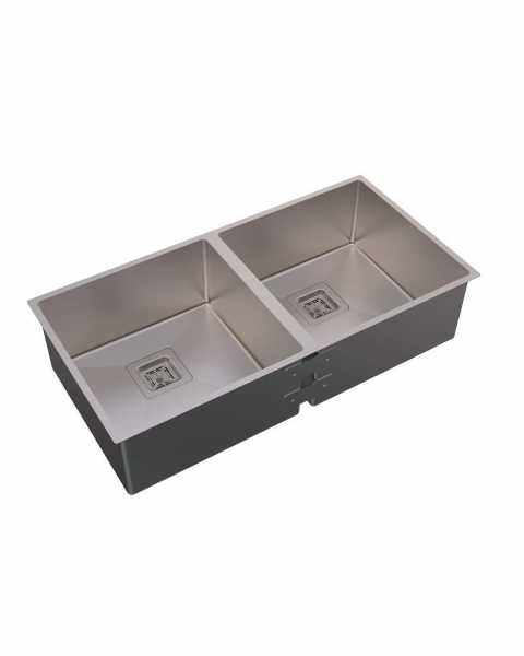 Carysil , Micro Radius R10 Double Bowl (1 mm) , 40 x 18 x 9 , s.s 304