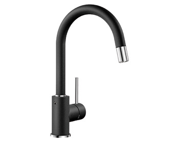 Hafele , Single lever tap, Mixer tap, Blanco Mida-S Silgranit look , Anthracite , 569.10.300