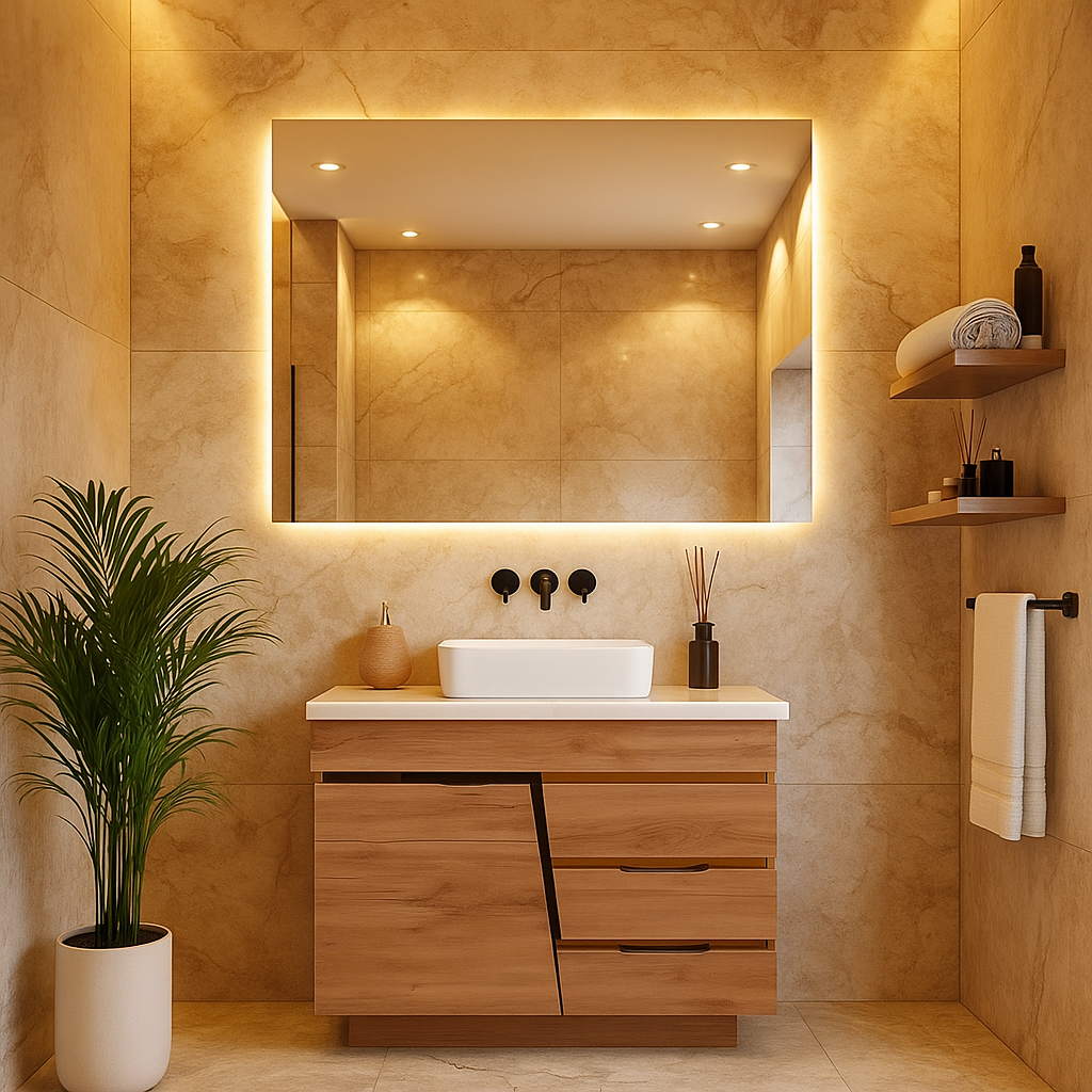 HDHMR Bathroom Vanity , 24x18 , Dual Mount (Wall/Floor) Waterproof Cabinet with Soft Close & Storage , Z2421G