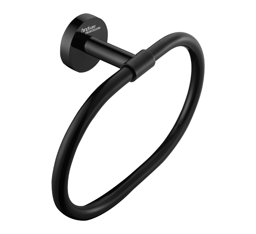 Hindware , Addons & Accessories Black , Towel Ring , F880007GRT 