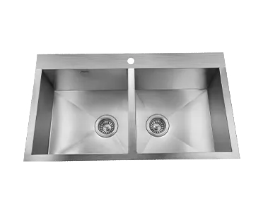 JAYNA , NOBLE SQUARE SERIES R-O Sinks with 1.0 mm , Thickness , Zero Radius & Satin Finish , 35 x 20 x 09 , JNS 3520T DB 