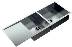 Carysil , Quadro Double Bowl with Drainer (1 mm) , 52 x 20 x 8 , s.s 304