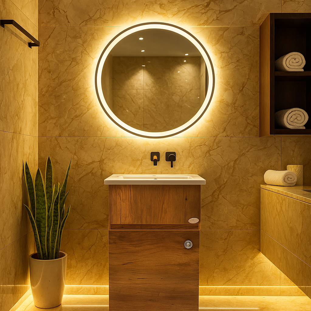 MizMo , HDHMR Bathroom Vanity 16x16  – Dual Mount (Wall/Floor) Waterproof Cabinet with Soft Close & Storage , 1611