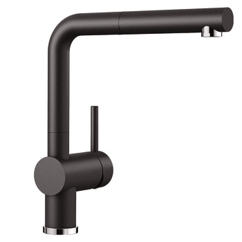 Hafele , Tap, Blanco - Silgranite, Extendable spray head , Anthracite , 565.68.350