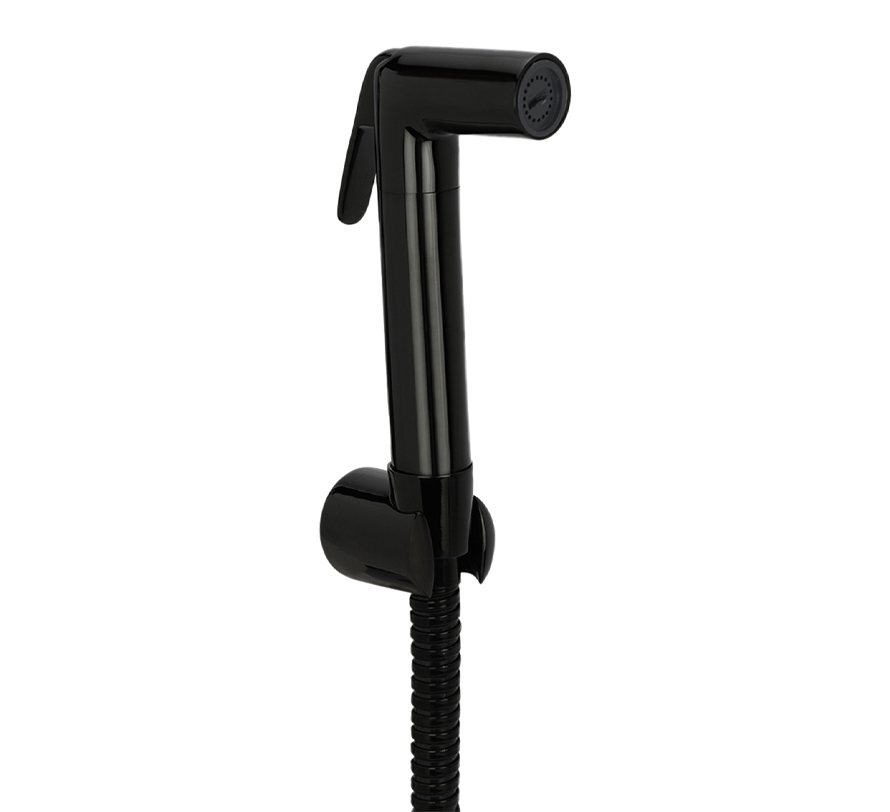Hindware , Addons & Accessories Black , Health Faucet with 1 .25Mtr , Hose Pipe & Hook , F160181GRT